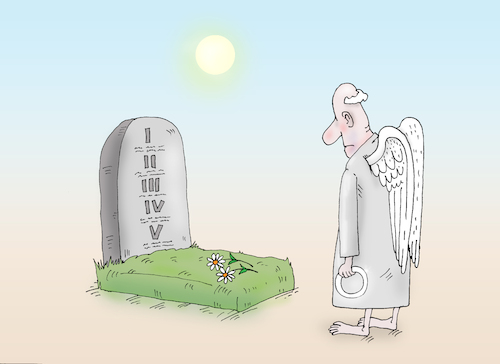 Cartoon: commandment (medium) by Tarasenko  Valeri tagged commandment,religion,grave,monument
