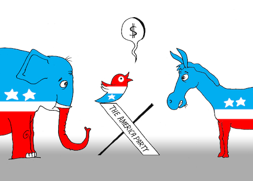Cartoon: new batch (medium) by Tarasenko  Valeri tagged elephant,donkey,politician,america,musk