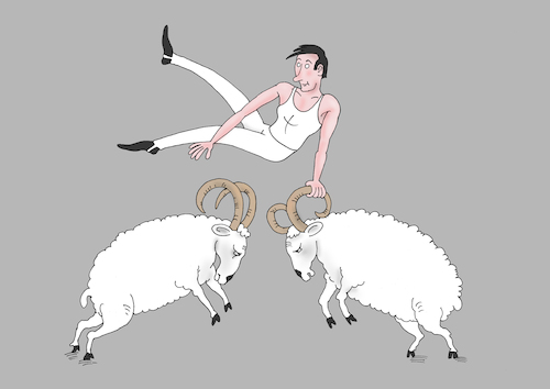 Cartoon: ram (medium) by Tarasenko  Valeri tagged doping,athlete,ram,sport