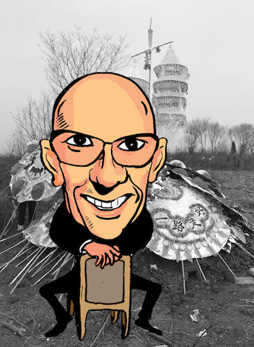 Cartoon: Michel Foucault in the cemetery (medium) by laodu tagged intellectual,said