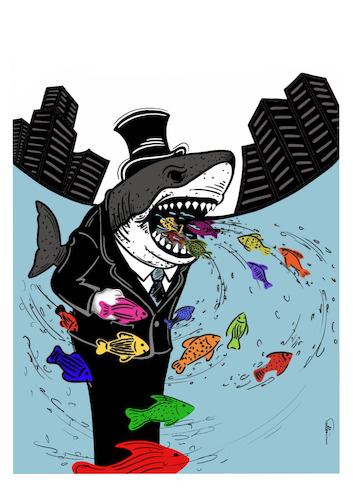 Cartoon: Capitalism (medium) by sally cartoonist tagged capitalism,stock,market,economic,cycle,financial,crisis,banks,trade,caricature,magazines,newspapers