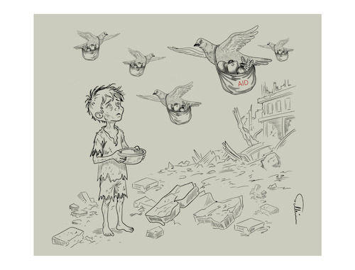 Cartoon: Children in war (medium) by sally cartoonist tagged children,war,aid,help,international,terrorism,conflicts,children,war,aid,help,international,terrorism,conflicts