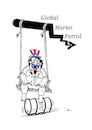 Cartoon: Petrol (small) by sally cartoonist tagged international,economy,finances,environment,politicians,energy,conflicts,war,usa,petrol,magazine,book,newspaper,caricature