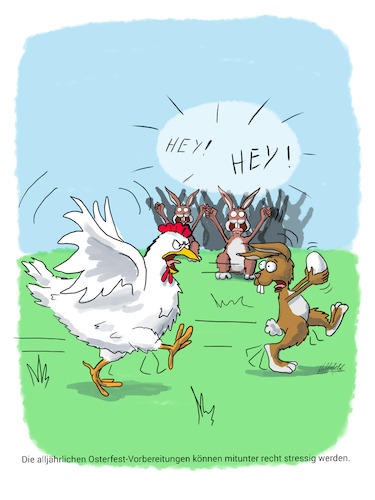 Cartoon: Eierlauf (medium) by SandraNabbefeld tagged cartoon,cartoons,cartoonist,comic,comics,humor,funny,lustig,ostern,easter,bunny,rabbit,hase,kaninchen,huhn,henne,wütend,rennen,laufen,wegrennen,ei,eier,eierdieb,dieb,eierlauf,klauen,sportlich,anfeuern,sandranabbefeld,nabbefeld