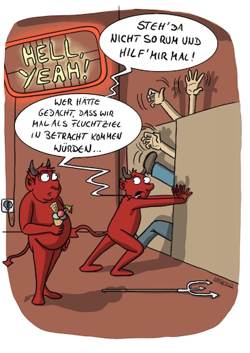 Cartoon: Hell Yeah (medium) by SandraNabbefeld tagged cartoon,humor,satire,politik,innenpolitik,hölle,dämonen,fluchtziel,hellyeah,hell,demokratie,sandranabbefeld,nabbefeld,nabbefeldcartoon,cartoonlobby,rheinischehumorverwaltung,cartoon,humor,satire,politik,innenpolitik,hölle,dämonen,fluchtziel,hellyeah,hell,demokratie,sandranabbefeld,nabbefeld,nabbefeldcartoon,cartoonlobby,rheinischehumorverwaltung