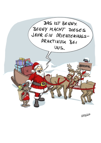 Cartoon: Schnupperpraktikum (medium) by SandraNabbefeld tagged cartoon,cartoonist,cartoonistin,humor,absurd,weihnachten,weihnachtsmann,rentiere,osterhase,orientierung,praktikum,orientierungspraktikum,schnupperkurs,geschenke,schnee,eis,schlitten,nordpol,sandranabbefeld,nabbefeld,nabbefeldcartoon,cartoonlobby,rheinischehumorverwaltung,cartoon,cartoonist,cartoonistin,humor,absurd,weihnachten,weihnachtsmann,rentiere,osterhase,orientierung,praktikum,orientierungspraktikum,schnupperkurs,geschenke,schnee,eis,schlitten,nordpol,sandranabbefeld,nabbefeld,nabbefeldcartoon,cartoonlobby,rheinischehumorverwaltung