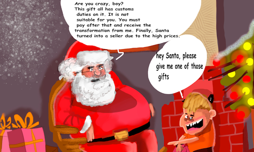 Cartoon: Christmas gifts (medium) by sal tagged cartoon,charismas,of,the,gifts,santa
