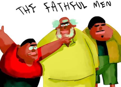 Cartoon: THE FATHFUL MEN (medium) by sal tagged cartoon