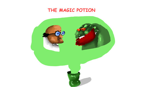 Cartoon: THE MAGIC POTION (medium) by sal tagged comic,cartoon,magic,potion,the