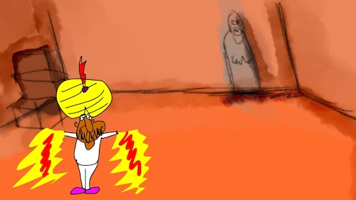 Cartoon: the red flame wizard10 (medium) by sal tagged cartoon