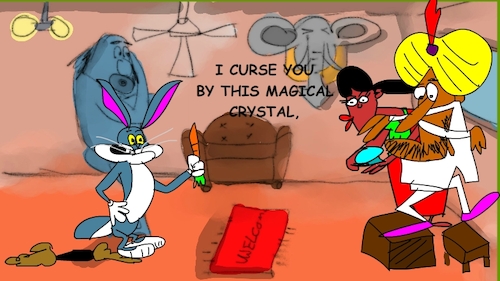 Cartoon: the red flame wizard3 (medium) by sal tagged cartoon