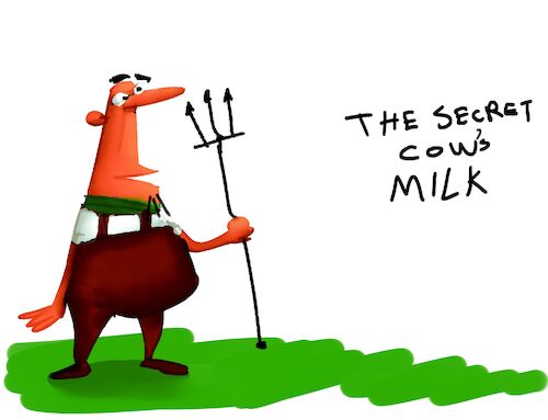 Cartoon: THE SECRET OF COWS MILK (medium) by sal tagged cartoon