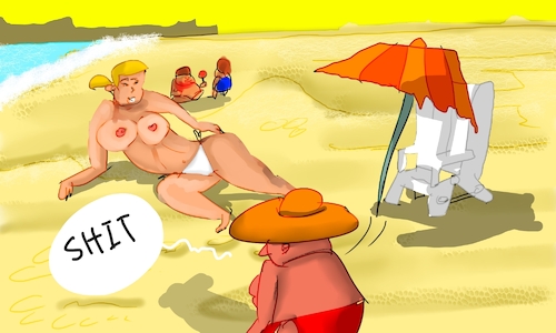 Cartoon: such a sunny and hot day (medium) by sal tagged cartoon,comic,strip