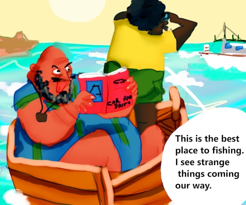 Cartoon: THE FISHING JOURNEY (medium) by sal tagged cartoon
