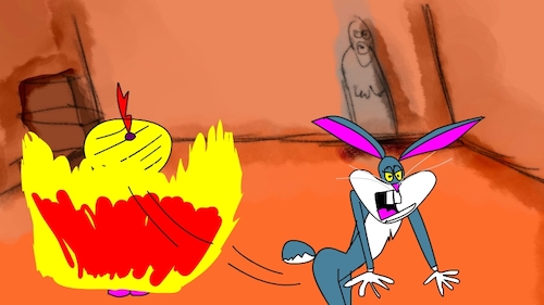 Cartoon: the red flame wizard10 (medium) by sal tagged cartoon