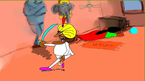 Cartoon: the red flame wizard4 (medium) by sal tagged cartoon