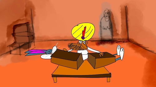 Cartoon: the red flame wizard8 (medium) by sal tagged cartoon