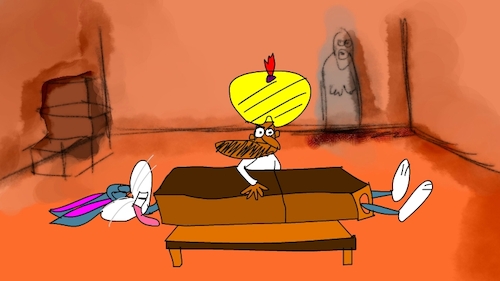 Cartoon: the red flame wizard8 (medium) by sal tagged cartoon
