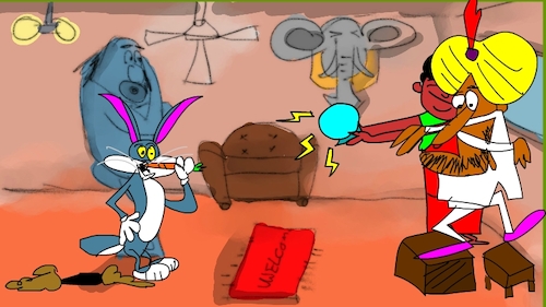 Cartoon: the red flame wizard3 (medium) by sal tagged cartoon