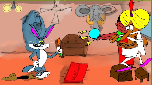 Cartoon: the red flame wizard3 (medium) by sal tagged cartoon