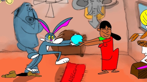 Cartoon: the red flame wizard3 (medium) by sal tagged cartoon