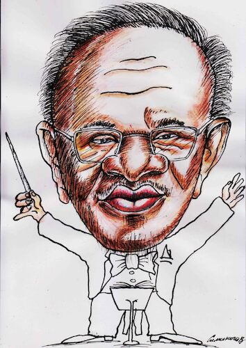 Cartoon: Datuk Seri Anwar Ibrahim Premier (medium) by Siminoga Vadim tagged wettbewerb,in,malaysia