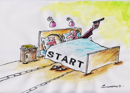 Cartoon: Start (medium) by Siminoga Vadim tagged family,gender,bullying,women,my,love