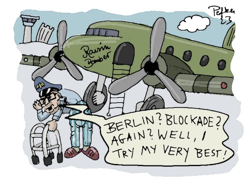 Cartoon: Berlinblockade 2023 (medium) by pefka tagged klimakleber,blockade,berlin,2023