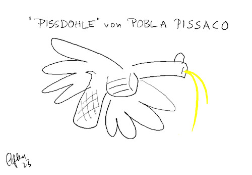 Cartoon: Pisswitz Nr.4 (medium) by pefka tagged picasso,dohle,taube,pissdohle