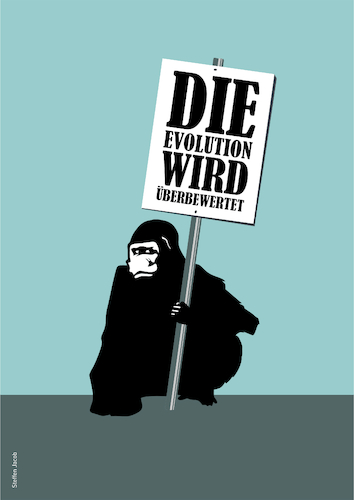 Cartoon: Die Evolution wird überbewertet (medium) by Büro für gehobenen Unfug tagged evolution,mensch,tier,vernunft,ethik,denken