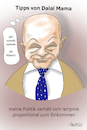 Cartoon: Dalai Mama Olaf - Geld ausgeben (small) by Arni tagged leistung,zufriedenheit,olaf,scholz,spd,regierung,schulden,schuldenbremse,sondervermögen,geld,ausgeben,koalition,opposition,ampel,berlin