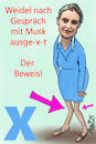 Cartoon: Weidel ausge-X-t nach Gespräch (small) by Arni tagged elon,musk,gespräch,interview,alice,weidel,afd,usa,plattform,tesla