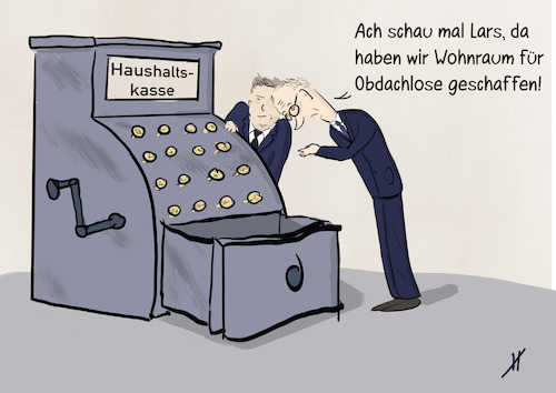 Cartoon: Aktionsplan gegen Obdachlosigkei (medium) by Gabi Horvath tagged bund,aktionsplan,gegen,obdachlosigkeit,bis,2030,finanznot,koalition,cdu,spd,merz,klingbeil,bund,aktionsplan,gegen,obdachlosigkeit,bis,2030,finanznot,koalition,cdu,spd,merz,klingbeil