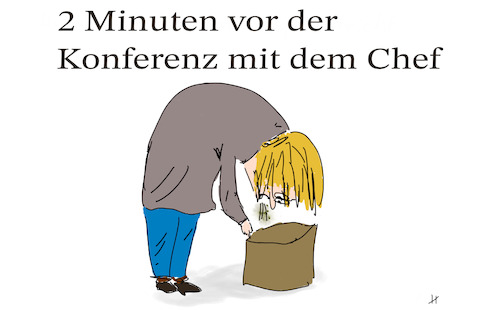 Cartoon: Vorbereitung (medium) by Gabi Horvath tagged arbeit,konferenz,chef