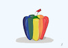 Cartoon: Budapester Paprika (small) by Gabi Horvath tagged budapest,pride,parade,ungarn,lgbtq,bürgermeister,karacsony,orban,verbot