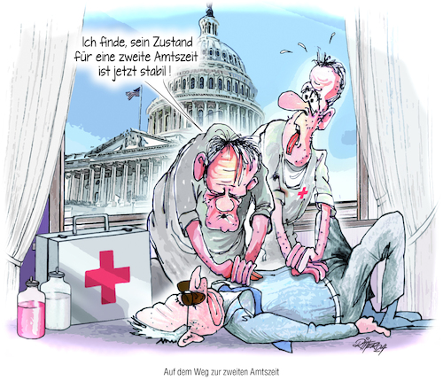Cartoon: Auf dem Weg zur zweiten Amtszeit (medium) by Ritter-Cartoons tagged joe,biden,joe,biden
