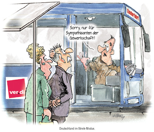 Cartoon: Busstreik (medium) by Ritter-Cartoons tagged busstreik