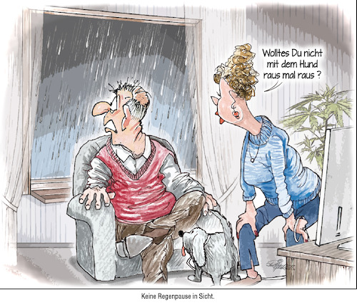 Cartoon: Dauerregen (medium) by Ritter-Cartoons tagged wetter