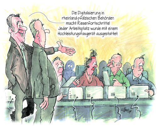 Cartoon: Digitale Behörden-Arbeitsplätze (medium) by Ritter-Cartoons tagged behördenarbeitsplätze,behördenarbeitsplätze