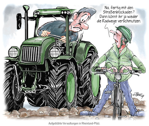 Cartoon: Ende der Straßenblockaden (medium) by Ritter-Cartoons tagged bauern