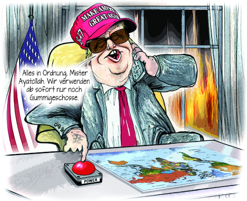 Cartoon: Entschärfte Kriegsgefahr (medium) by Ritter-Cartoons tagged nahostkonflikt,trump,krieg,nahostkonflikt,trump,krieg