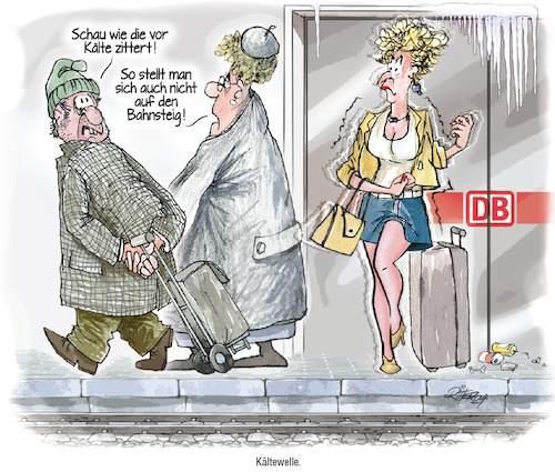 Cartoon: Kältewelle (medium) by Ritter-Cartoons tagged kältewelle