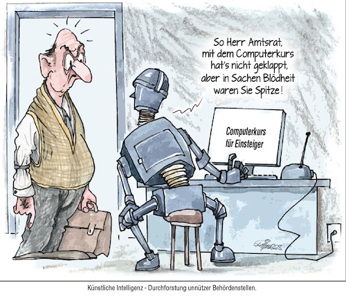 Cartoon: Künstliche Intelligenz (medium) by Ritter-Cartoons tagged digitale,behörde