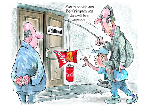Cartoon: Lockmittel für Erstwähler (medium) by Ritter-Cartoons tagged lockmittel,für,erstwähler