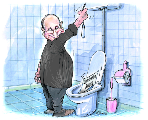 Cartoon: Luftnummer (medium) by Ritter-Cartoons tagged alaska,gipfel,putin,trump,alaska,gipfel,putin,trump