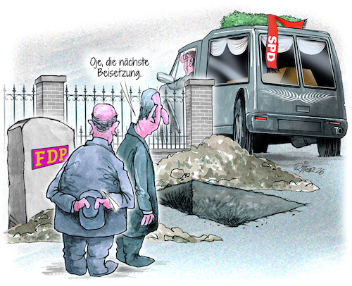 Cartoon: Parteiensterben (medium) by Ritter-Cartoons tagged parteiensterben,fdp,spd,presse,karikaturen,von,berthold,ritter,cartoons,parteiensterben,fdp,spd,presse,karikaturen,von,berthold,ritter,cartoons