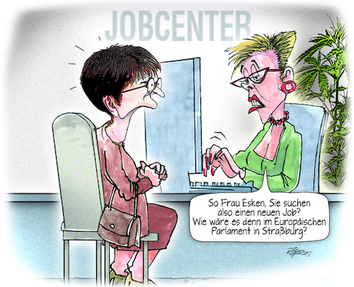 Cartoon: Saskia Esken auf Jobsuche (medium) by Ritter-Cartoons tagged saskia,esken,spd,saskia,esken,spd