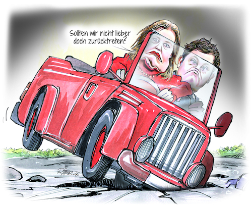 Cartoon: Schlaglöcher (medium) by Ritter-Cartoons tagged spd,wahldesaster,presse,karikaturen,von,berthold,ritter,cartoons,spd,wahldesaster,presse,karikaturen,von,berthold,ritter,cartoons