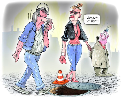Cartoon: Smartphonitis (medium) by Ritter-Cartoons tagged smartphon,smartphon
