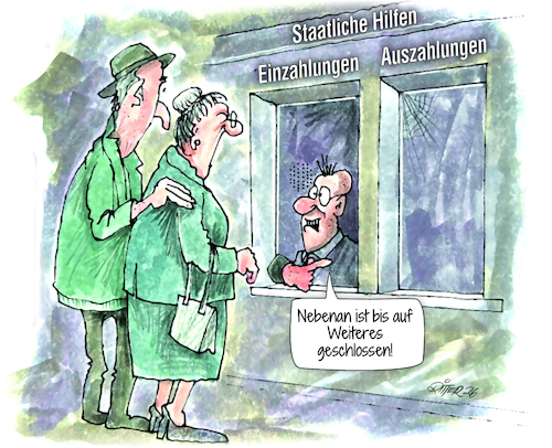 Cartoon: Staatliche Hilfen (medium) by Ritter-Cartoons tagged staatspleite,leere,kassen,pressekarikaturen,und,cartoons,von,berthold,ritter,facebook,seite,ritterkarikaturen,staatspleite,leere,kassen,pressekarikaturen,und,cartoons,von,berthold,ritter,facebook,seite,ritterkarikaturen